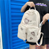 Double Pocket Women Backpack Student Shoulder Bag For Teenage Girls