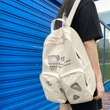 Double Pocket Women Backpack Student Shoulder Bag For Teenage Girls