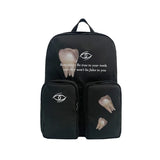 Double Pocket Women Backpack Student Shoulder Bag For Teenage Girls
