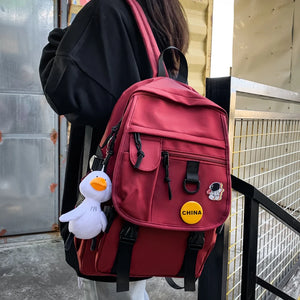 Waterproof Nylon Laptop Backpack for Teen Girls School Bag