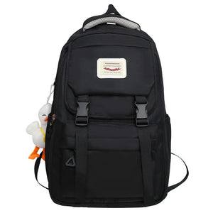 Harajuku Girl Solid Women Backpack Waterproof Nylon Travel Bag