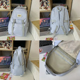 Harajuku Girl Solid Women Backpack Waterproof Nylon Travel Bag