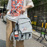 Nylon Solid Backpack Women Waterproof Student School Bags Teenage Girl