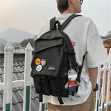 Nylon Solid Backpack Women Waterproof Student School Bags Teenage Girl