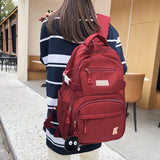 Waterproof Buckle Backpack School Bag Student Shoulder Bag