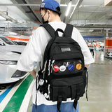 Waterproof Double Pocket Buckle Backpack for Teenage Girl Boy