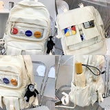 Waterproof Double Pocket Buckle Backpack for Teenage Girl Boy