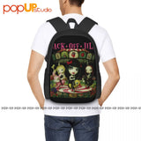 Jack Off Jill Backpack Large Capacity Vintage Art Print Sports Style