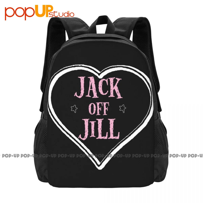 Jack Off Jill Band Heart Backpack Large Capacity Bookbag Eco Friendly