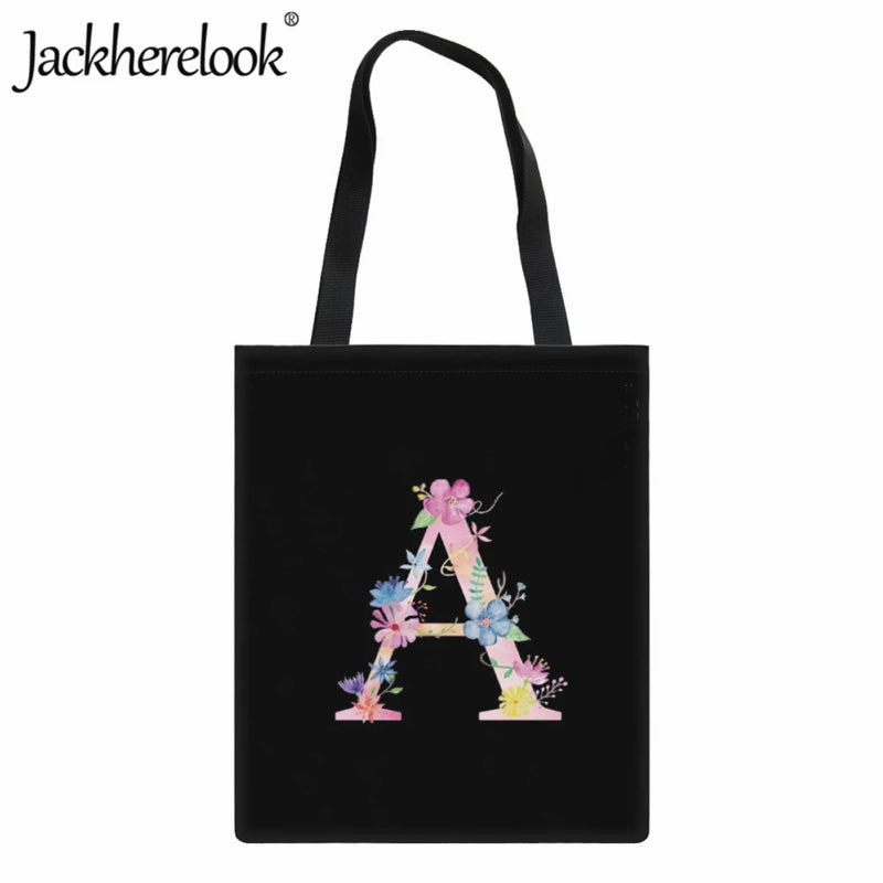 Flower Pattern Tote Bag, Large Capacity Eco Friendly Handbag for Women