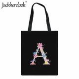 Flower Pattern Tote Bag, Large Capacity Eco Friendly Handbag for Women