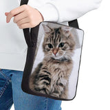 3D Cat Pattern Book Bag for Kids Boys Girls Travel Crossbody Bag