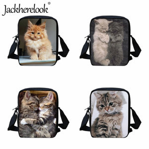 3D Cat Pattern Book Bag for Kids Boys Girls Travel Crossbody Bag