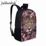Jackherelook 3D Animal Leopard Pattern School Bag 17 inch