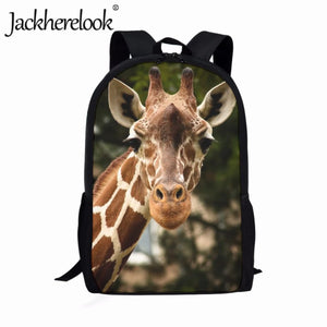Jackherelook 3D Giraffe School Backpack for Middle School Students 17 inch