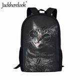 Jackherelook 3D Cat Print Backpack for Kids School Bags Girls Casual Book Bag