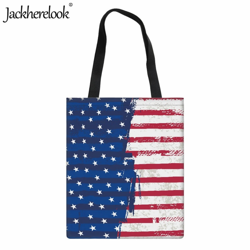 American Flag Shoulder Bag Women's Handbag Canvas Tote