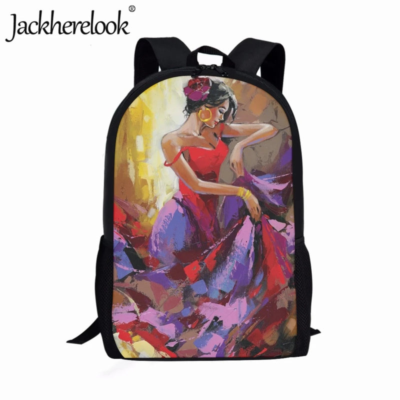 Girls Art Oil Painting School Bag Youth Travel Backpack