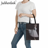 Artistic Ballerina Pattern Ladies Shoulder Bag Canvas Handbag