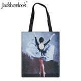 Artistic Ballerina Pattern Ladies Shoulder Bag Canvas Handbag