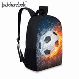 Artistic Football Pattern 3D Printing School Bags for Boys Girls Youth Book Bag