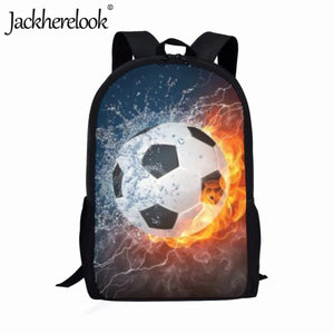 Artistic Football Pattern 3D Printing School Bags for Boys Girls Youth Book Bag