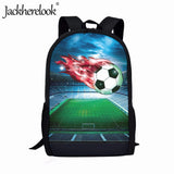 Artistic Football Pattern 3D Printing School Bags for Boys Girls Youth Book Bag
