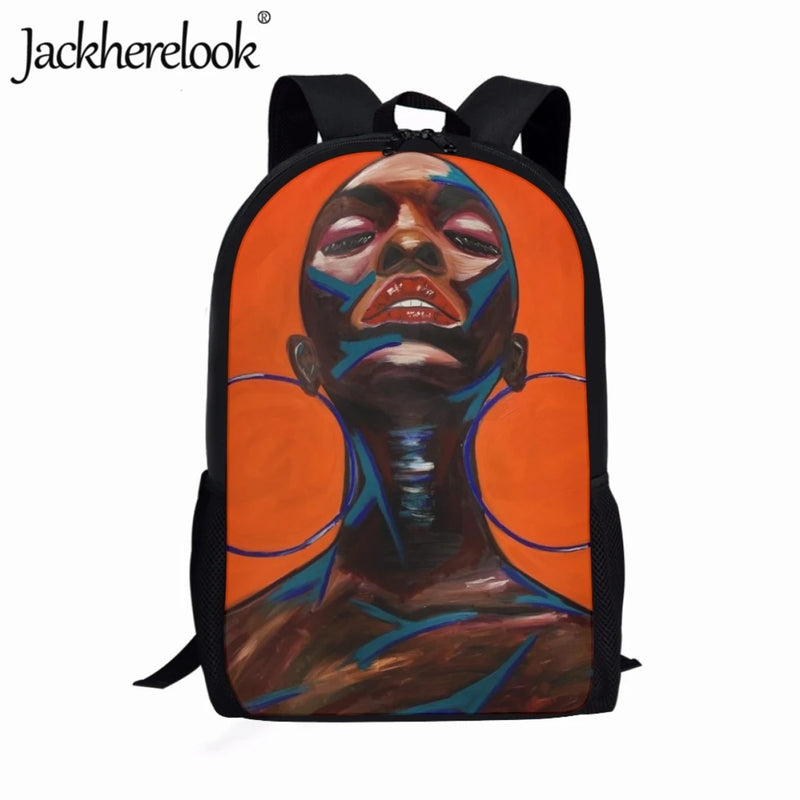 Artistic Girl Pattern Print School Bag Teen Girls School Backpack