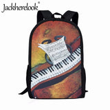 Artistic Piano Key Pattern Book Bag for Middle School Students
