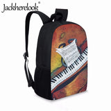 Artistic Piano Key Pattern Book Bag for Middle School Students