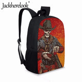 Punk Skull Schoolbag Bookbags for Boys Girls Party Backpacks Gift