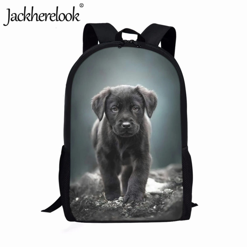 Jackherelook Puppy Print School Bag Children School Backpack