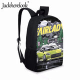 Jackherelook Racing Car Print Kids Backpack