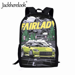 Jackherelook Racing Car Print Kids Backpack