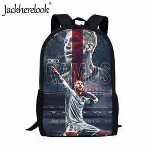Boys School Bags Soccer Star 3D Printing Backpack Laptop Bags