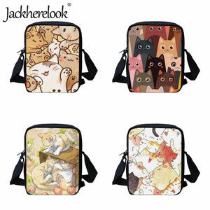 Cartoon Cat Kids Crossbody School Bag Boys Girls Lunch Bag
