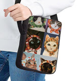 Cartoon Cat Crossbody Bag for Kids School Travel Lunch Shopping