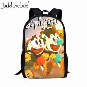 Jackherelook Cuphead Print School Backpack 17inch