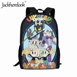 Cartoon Cuphead Pattern School Bags for Children Book Bag
