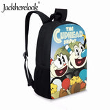 Game Cuphead Cartoon Pattern School Bag for Kids