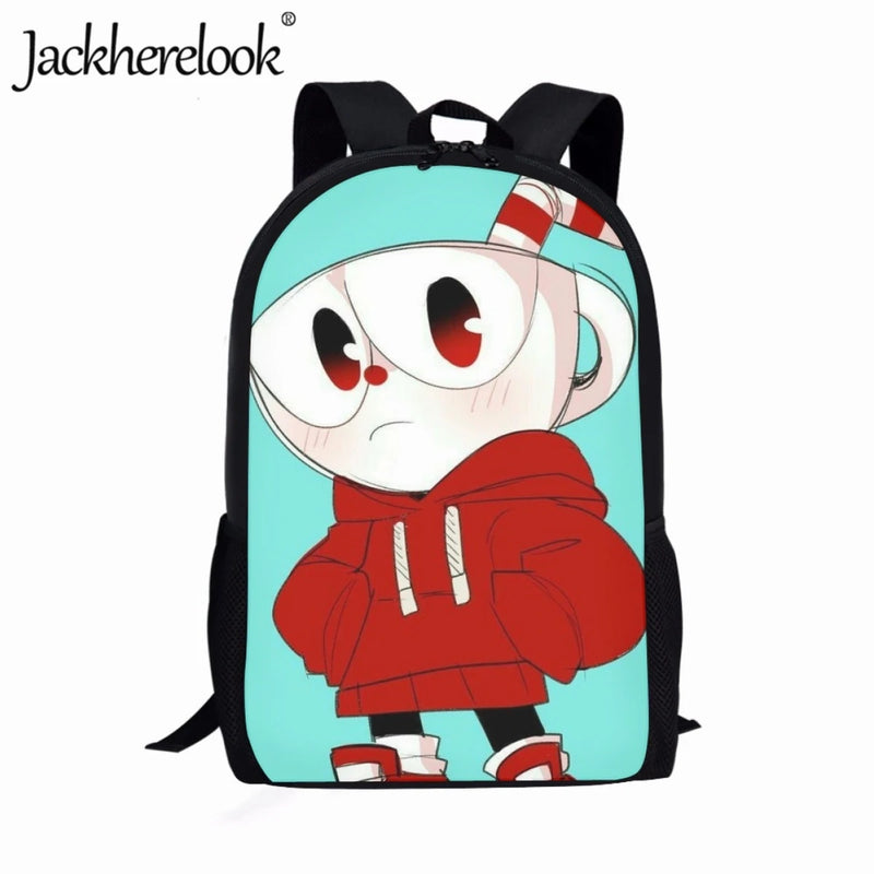 Cartoon Cuphead School Bags Large Capacity Backpacks