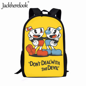 Cartoon Cuphead School Bags Large Capacity Backpacks