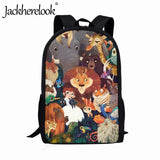 Jackherelook Kids School Bags Cartoon Animal Design Bookbags