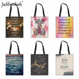 Christian Scripture Printing Women's Canvas Shoulder Bag Eco Friendly