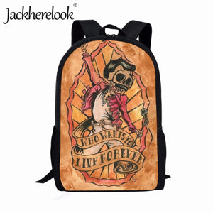 Jackherelook Gothic School Backpack 17 inch Bookbags for Teens