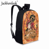 Jackherelook Gothic School Backpack 17 inch Bookbags for Teens