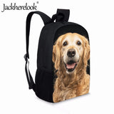 Golden Retriever Puppy Print School Bag Boys Girls Backpack
