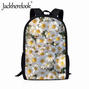 Daisy Printing School Bag for Girls Book Bags College Student Laptop Bag