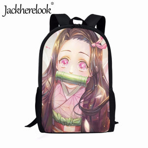 Jackherelook Cute Demon Slayer Backpack for Middle School Students