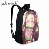 Jackherelook Cute Demon Slayer Backpack for Middle School Students